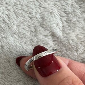 Pandora silver sparkle ring band size 8